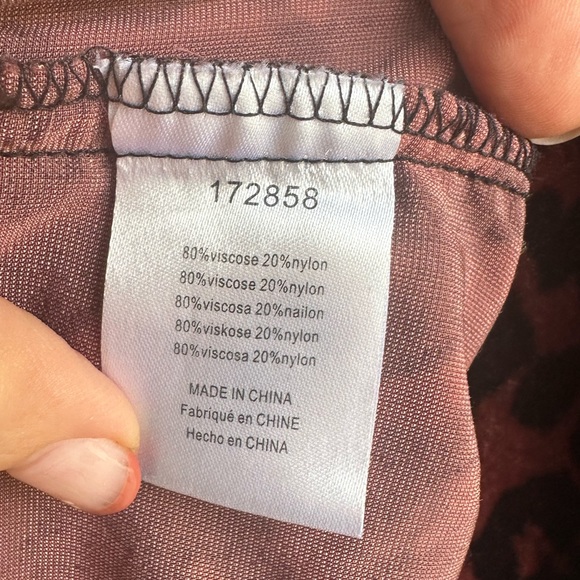 Anthropologie Dolan Charley Velvet Top Long Sleeve Animal Print Black Brown - Picture 8 of 9